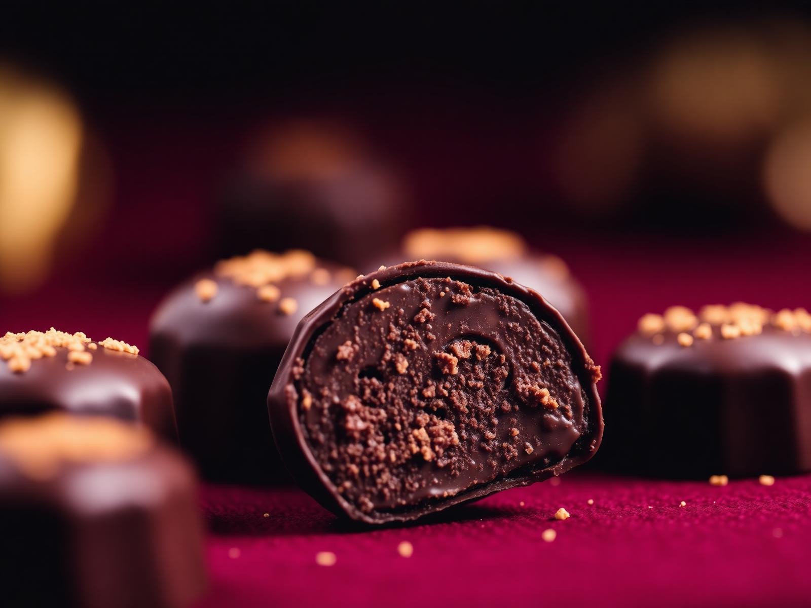 Assortiment de chocolats et pralinés artisanaux Michel Labat sur ardoise